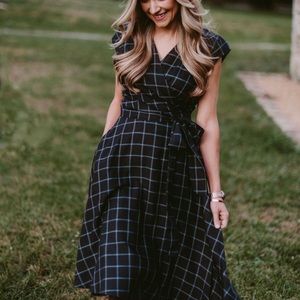 Virginia Dare Dress Co. Kate Dress in Black Windowpane